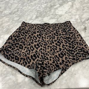 Year of Ours leopard workout shorts